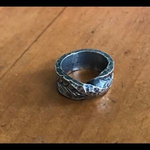 Oxidized sterling silver ring